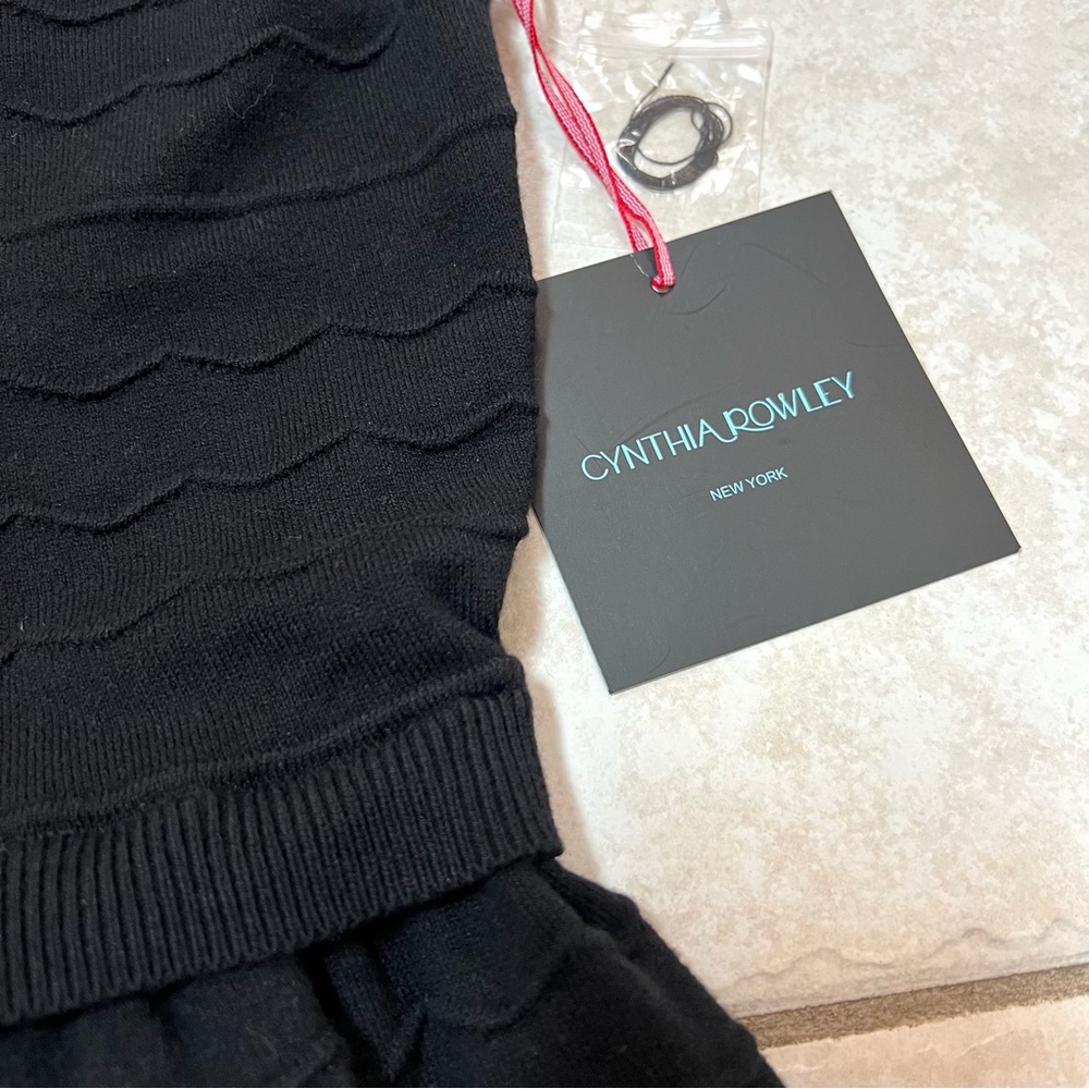NWT Cynthia Rowley Black Sleeveless Knit Sweater Dress - Picture 11 of 13